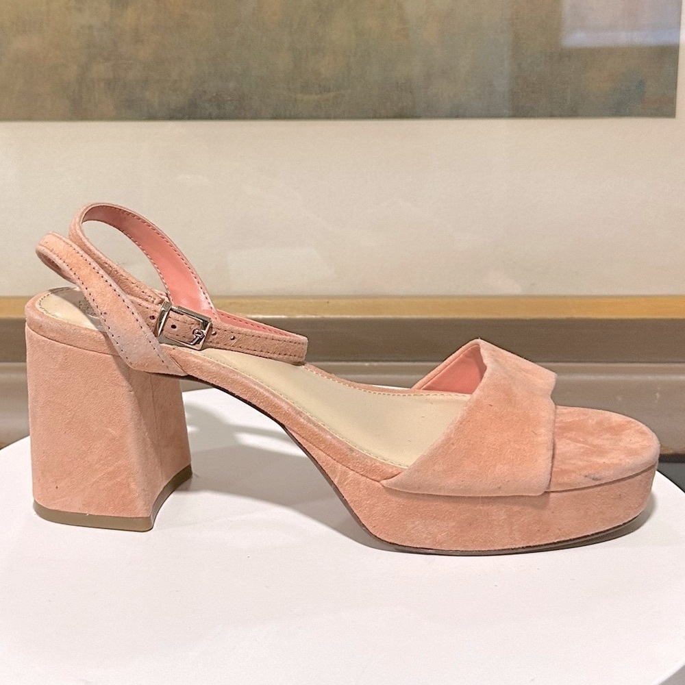 Women’s Suede Block Heel Slingback Sandal - Pink